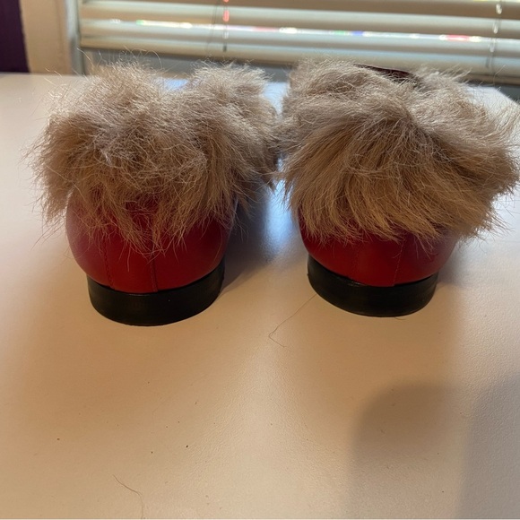Gucci Princetown Fur-Lined Leather Mules - Red (Size 40 / US 10) - Picture 4 of 9